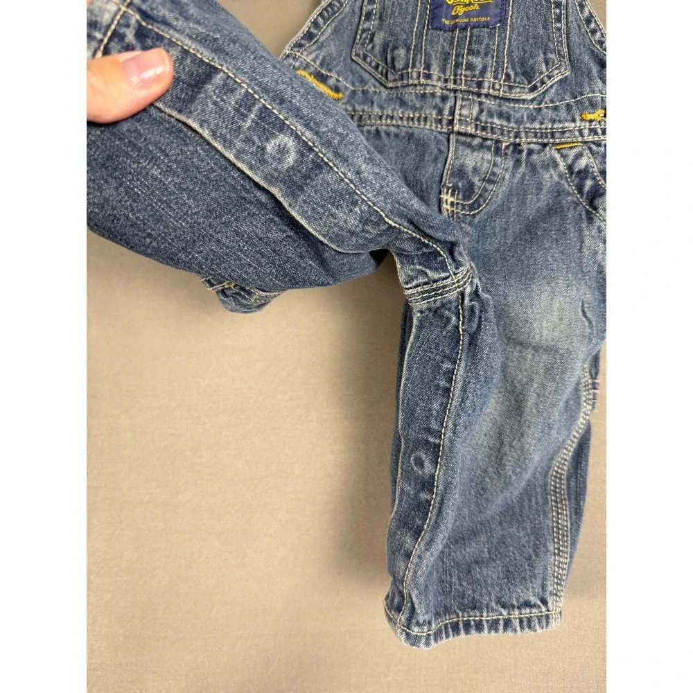 OshKosh B'gosh Overalls Kids 3 Months Blue Denim Carpenter Bibs 892-0072